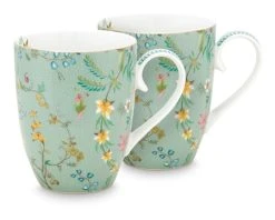 Pip Studio Jolie Krus Stor Flowers Blue 2-pak