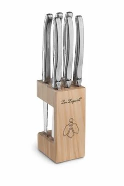 Lou Laguiole Grillknive I Knivblok 6-pak Inox