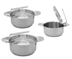 Nordwik Grydesæt Med Lågholder 3 Dele Rustfrit Stål