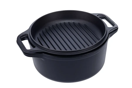 VICTORIA Emaljeret Combo Cooker Støbejernsgryde + Stegepande Ø 26 Cm 2 VICTORIA Emaljeret Combo Cooker Støbejernsgryde + Stegepande Ø 26 Cm - Billede 2