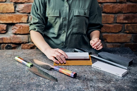 Grit&Grain Damaskuskniv 20 Cm Grøn 2 Grit&Grain Damaskuskniv 20 Cm Grøn - Billede 2