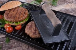 VICTORIA Bacon- Og Grillpresser Støbejern Med Træhåndtag 21x11cm -KitchenTime butik cdd9935a 42cc 4184 b735 8c2583f48534