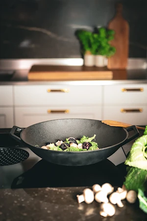 Nordwik Wokpande 37 Cm Støbejern Sort 2 Nordwik Wokpande 37 Cm Støbejern Sort - Billede 2