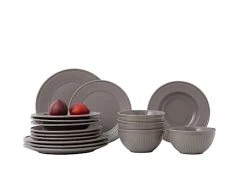 Nordwik Fålhagen Porcelænsæt 16 Dele, Mørkegrå